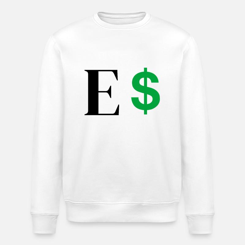 Lettre e dollar - Sweat bio ROLLER Stanley/Stella Unisexe - blanc