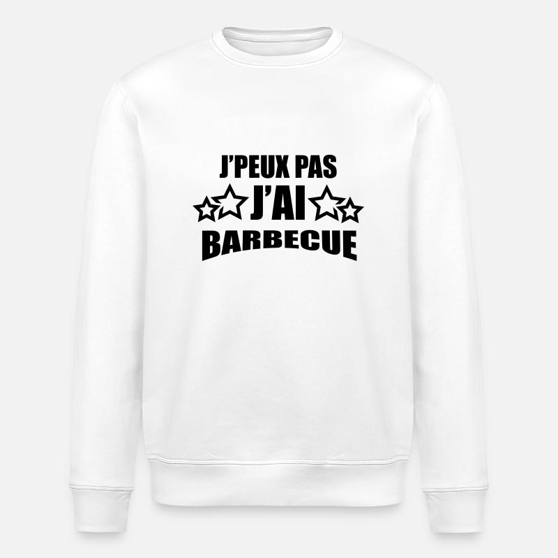 j'peux pas j'ai barbecue - Sweat bio ROLLER Stanley/Stella Unisexe - blanc