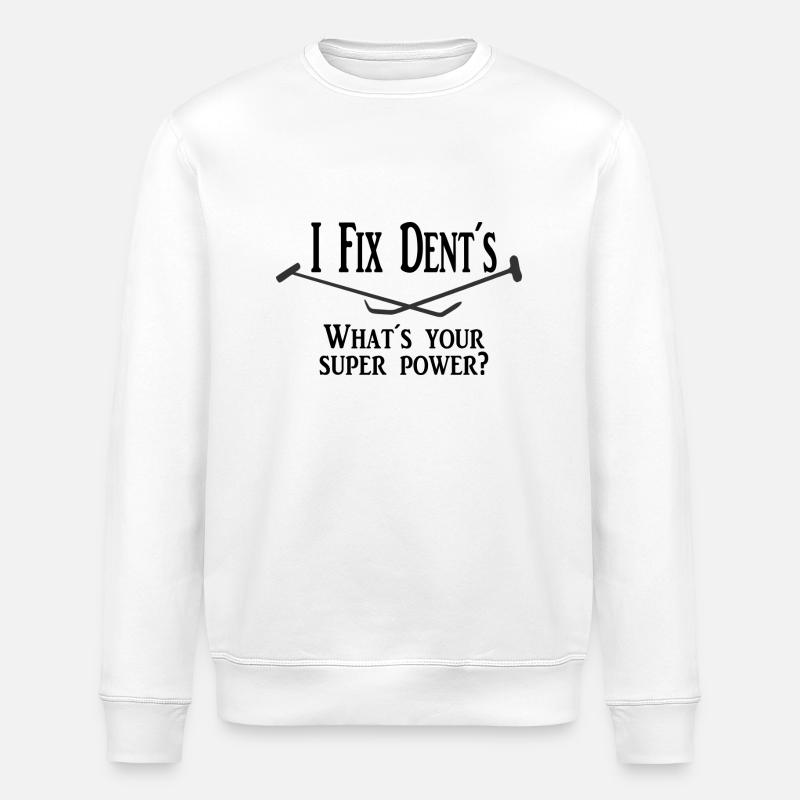 Je fixe les bosses, super-puissance - Sweat bio ROLLER Stanley/Stella Unisexe - blanc