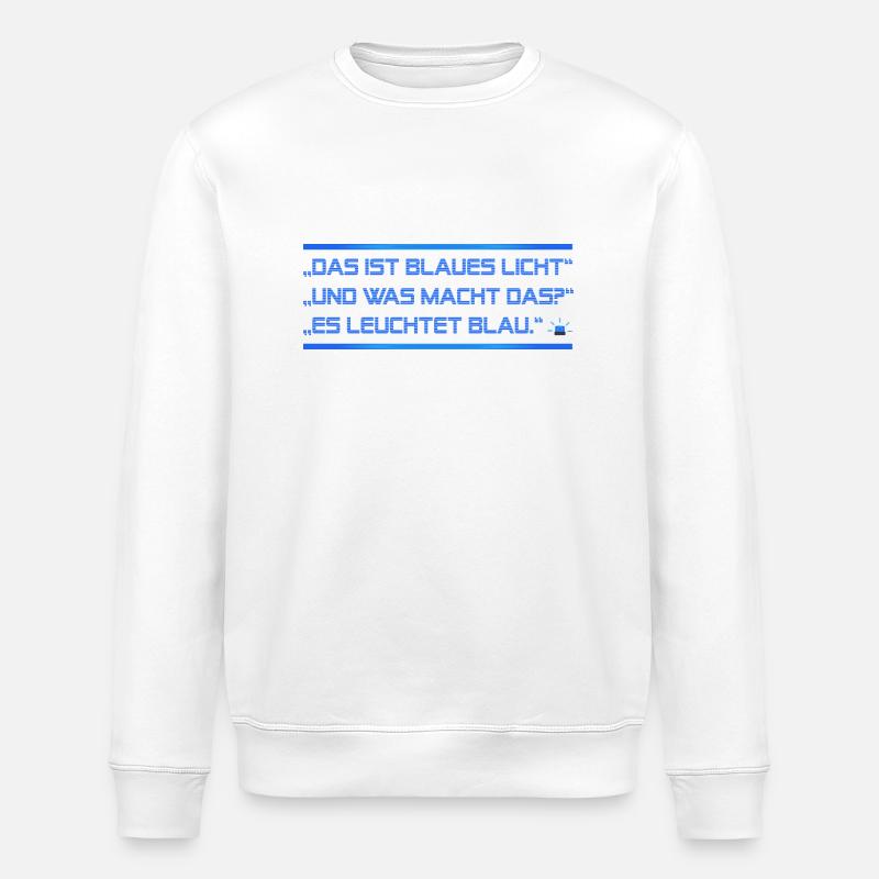 blue light - Stanley/Stella ROLLER Unisex Organic Sweatshirt - white