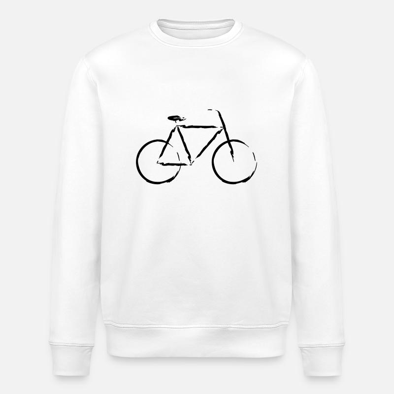 Fahrrad stilisiert - Stanley/Stella Unisex Bio-Sweatshirt ROLLER - Weiß