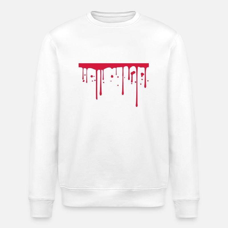 Blood drops underlined line - Stanley/Stella ROLLER Unisex Organic Sweatshirt - white