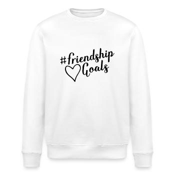 friendship goals love - Stanley/Stella Unisex Bio-Sweatshirt ROLLER - Weiß - Vorne - Nik (191cm)