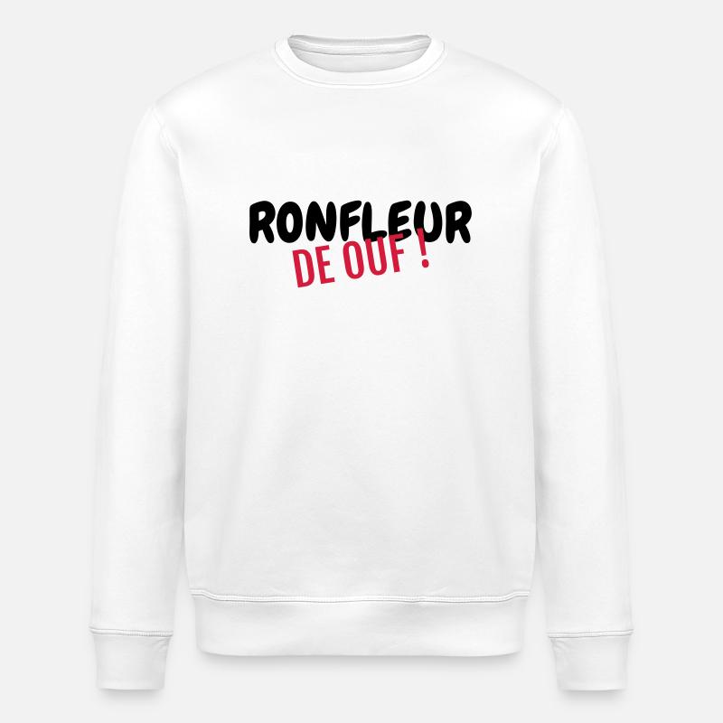 Ronfler / Ronfleur / Ronfleuse / Ronflement - Sweat bio ROLLER Stanley/Stella Unisexe - blanc
