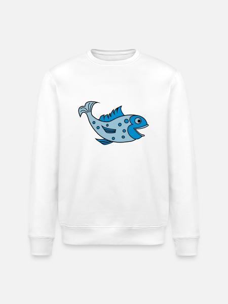 fisch - Stanley/Stella ROLLER Unisex Organic Sweatshirt - white