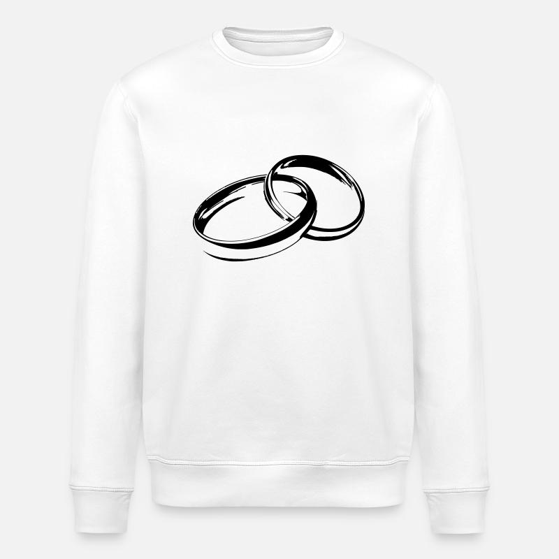 Eheringe Hochzeitsringe Trauringe - Stanley/Stella Unisex Bio-Sweatshirt ROLLER - Weiß