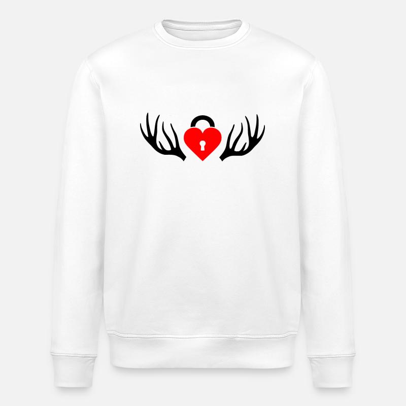 Cuckold Hahnrei Hörner - Stanley/Stella Unisex Bio-Sweatshirt ROLLER - Weiß