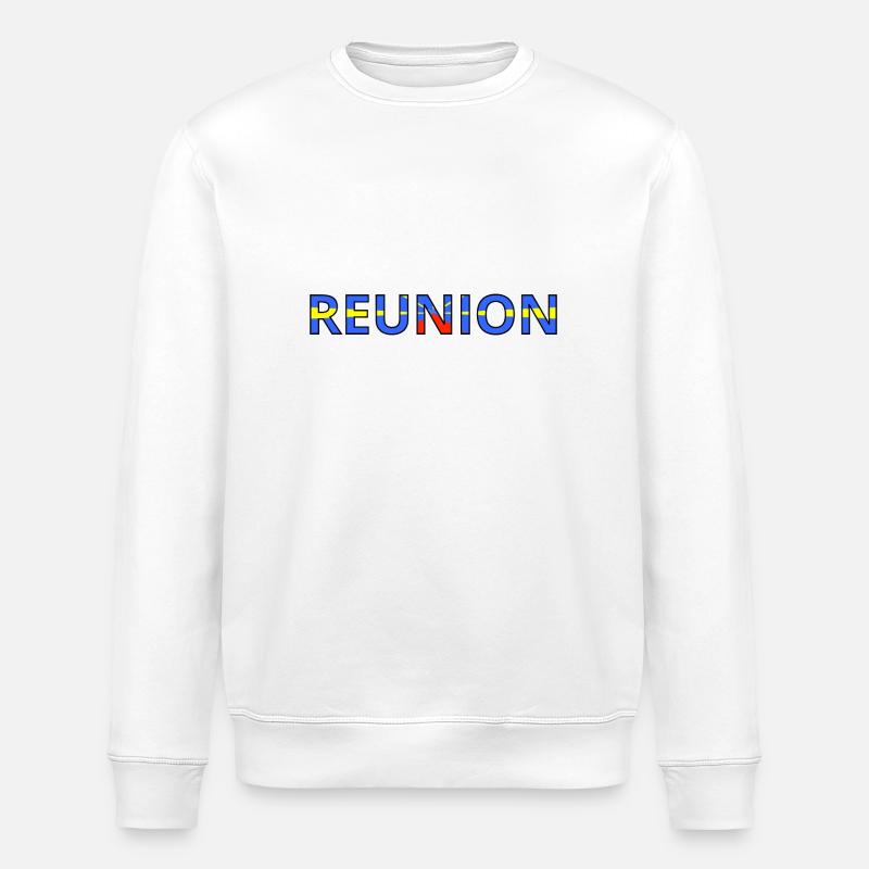 Drapeau Réunion - Sweat bio ROLLER Stanley/Stella Unisexe - blanc