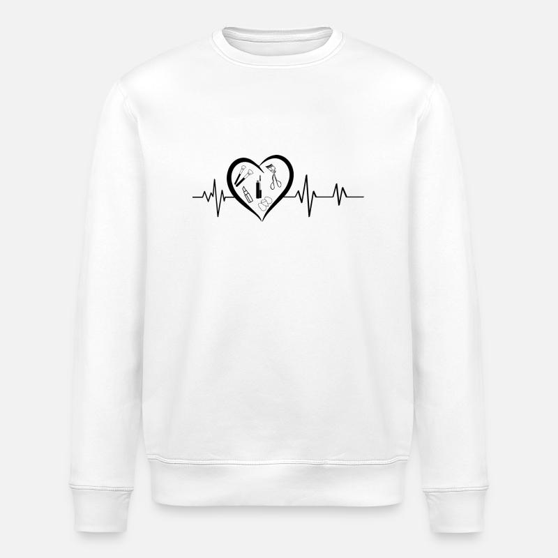 Herzschlag Make-up - Stanley/Stella Unisex Bio-Sweatshirt ROLLER - Weiß