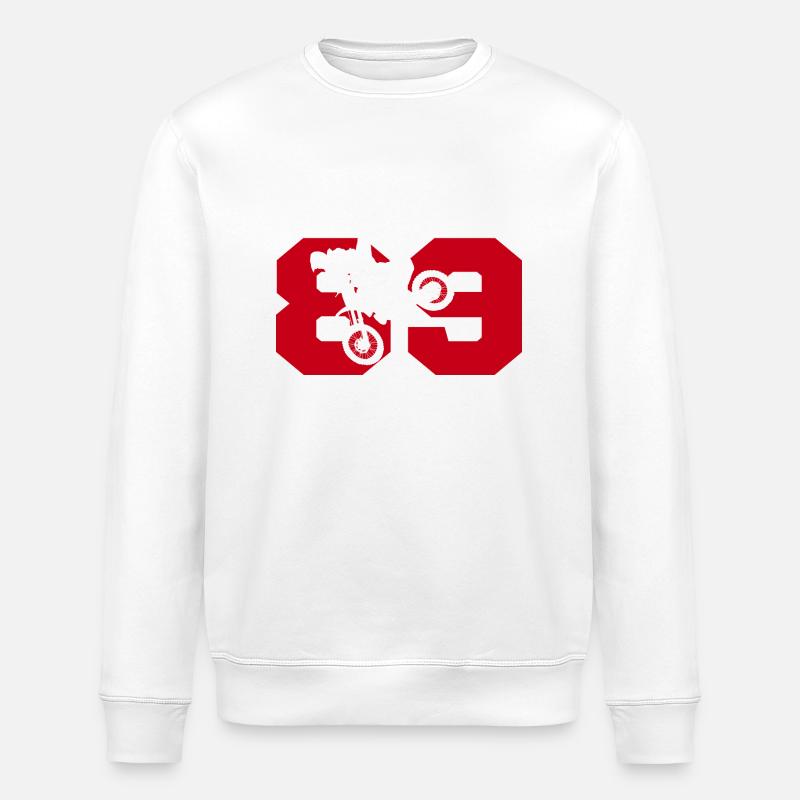 Moto 89 biker - Stanley/Stella ROLLER Unisex Organic Sweatshirt - white