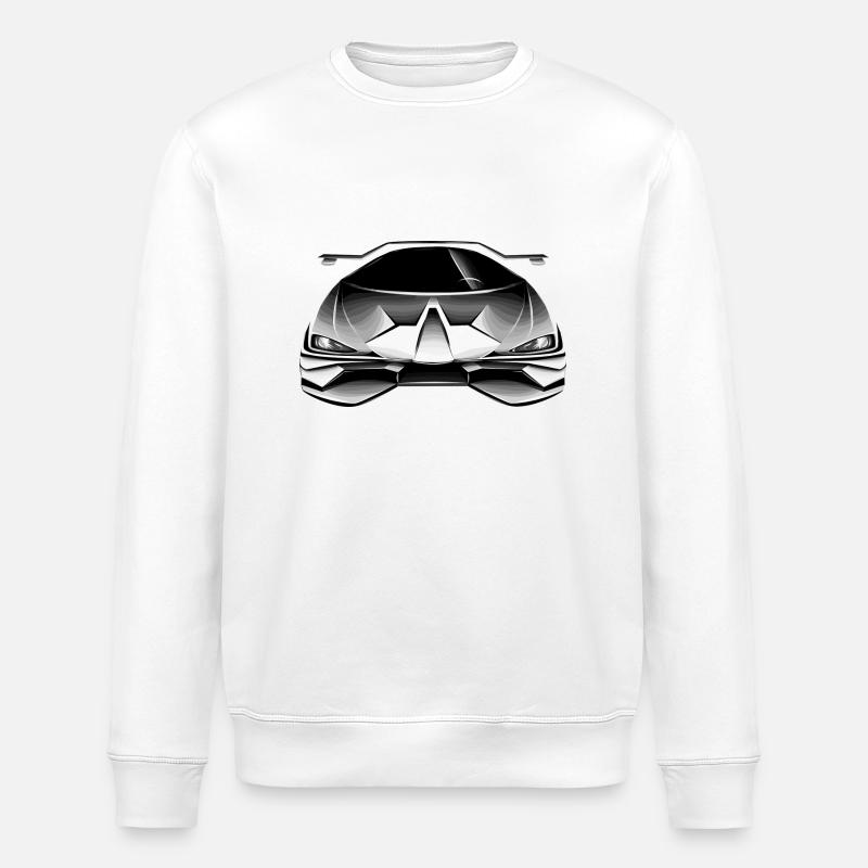 Voiture noir blanc - Sweat bio ROLLER Stanley/Stella Unisexe - blanc