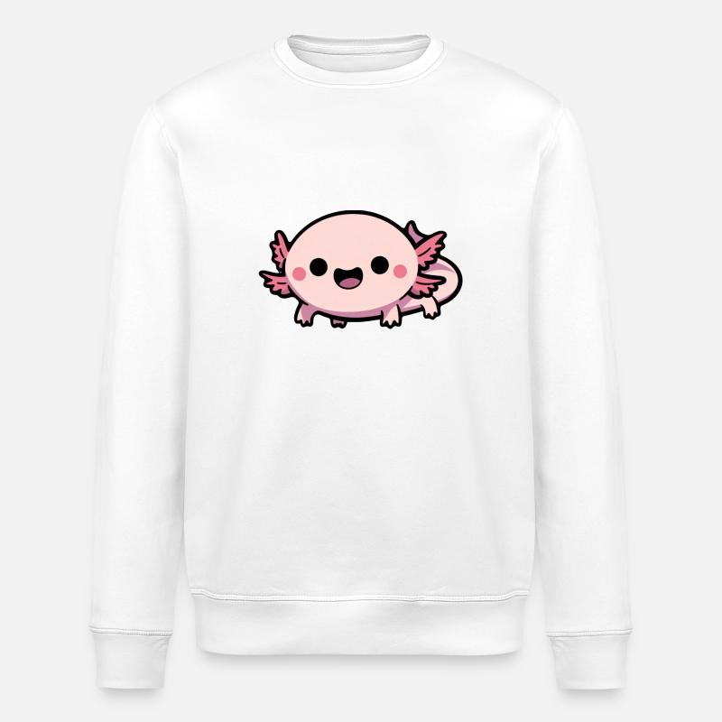 Süßer Chibi Axolotl - Stanley/Stella Unisex Bio-Sweatshirt ROLLER - Weiß