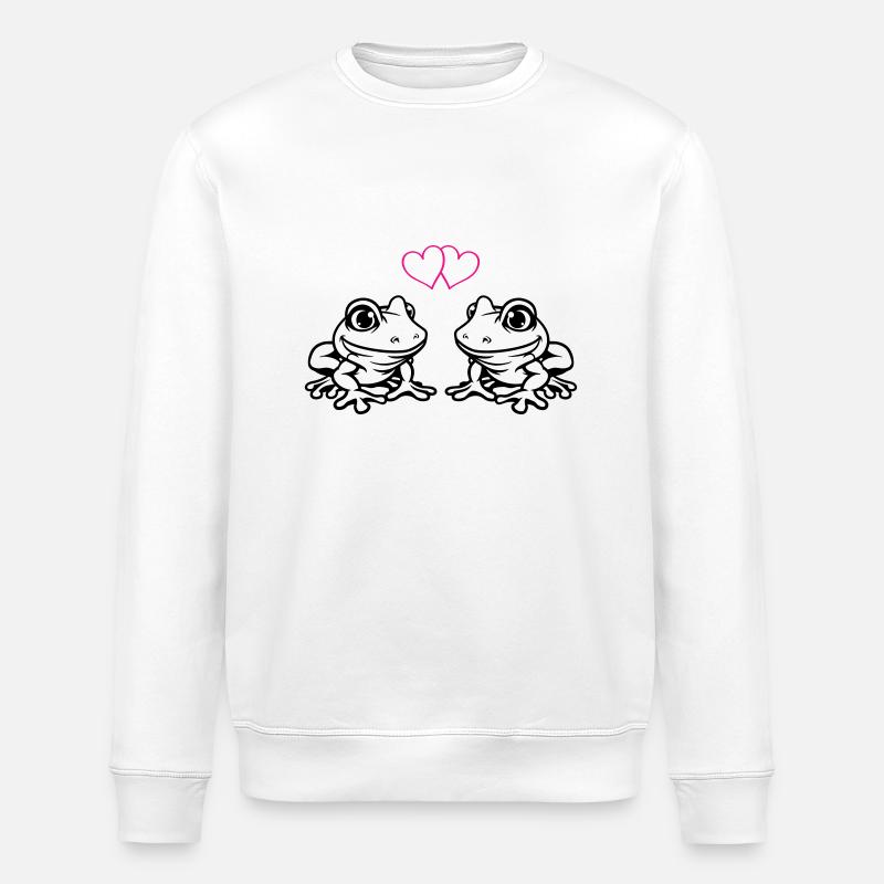 Frog Comic Love - Stanley/Stella ROLLER Unisex Organic Sweatshirt - white