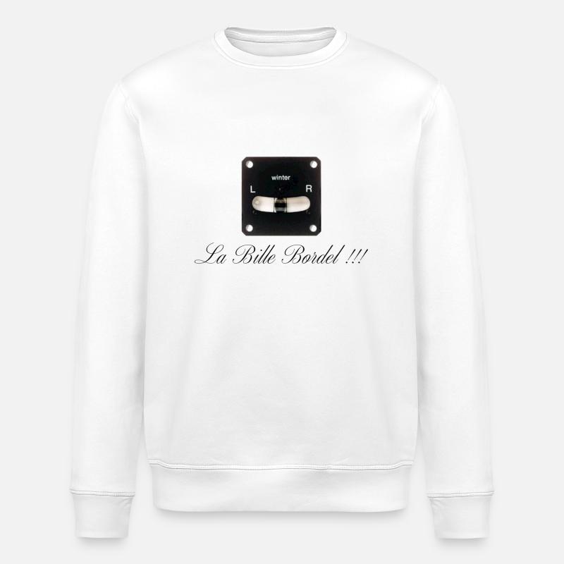 La bille bordel BAS - Sweat bio ROLLER Stanley/Stella Unisexe - blanc