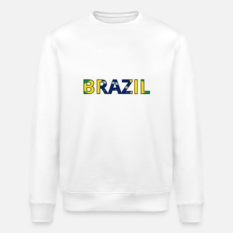 Drapeau Brazil - Sweat bio ROLLER Stanley/Stella Unisexe - blanc