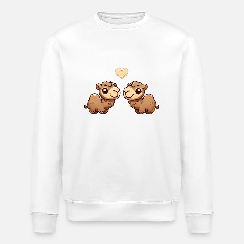 Chameau dessin animé amour - Sweat bio ROLLER Stanley/Stella Unisexe - blanc