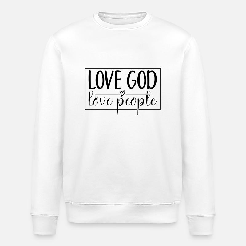 Aimez Dieu - Cher peuple - Sweat bio ROLLER Stanley/Stella Unisexe - blanc