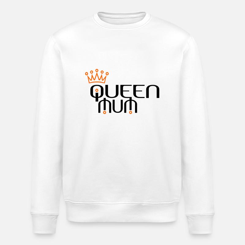 QUEEN MUM mit Krone - Stanley/Stella Unisex Bio-Sweatshirt ROLLER - Weiß