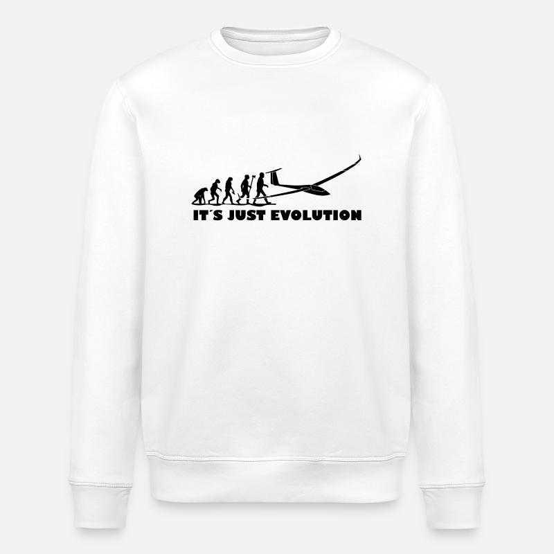 evolution gliding glider pilot - Stanley/Stella ROLLER Unisex Organic Sweatshirt - white