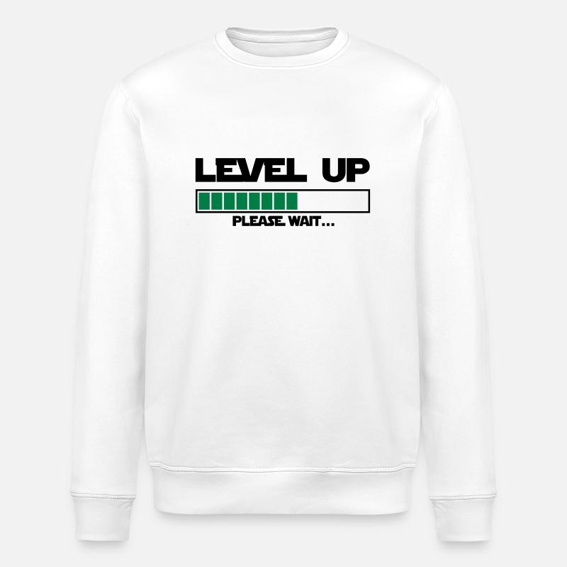 level up please wait - Sweat bio ROLLER Stanley/Stella Unisexe - blanc