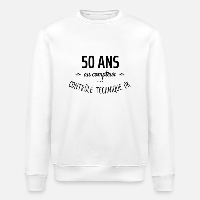 50 ans au compteur - Sweat bio ROLLER Stanley/Stella Unisexe - blanc