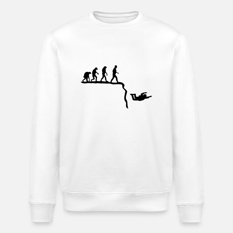 base jumping evolution - Stanley/Stella ROLLER Unisex Organic Sweatshirt - white