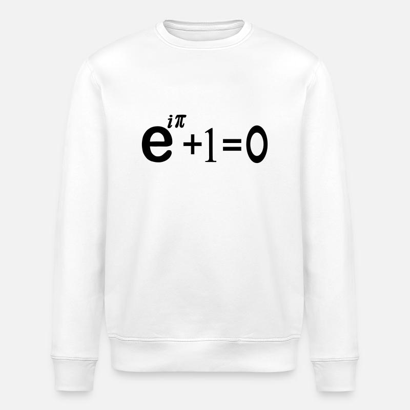 e i pi equation - Stanley/Stella ROLLER Unisex Organic Sweatshirt - white