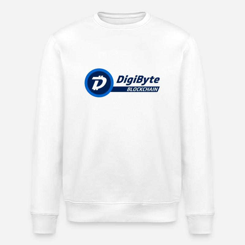 Logo DigiByte avec texte (DGB) - Sweat bio ROLLER Stanley/Stella Unisexe - blanc