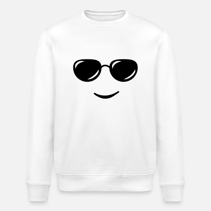 sunglasses smile reflection - Stanley/Stella ROLLER Unisex Organic Sweatshirt - white