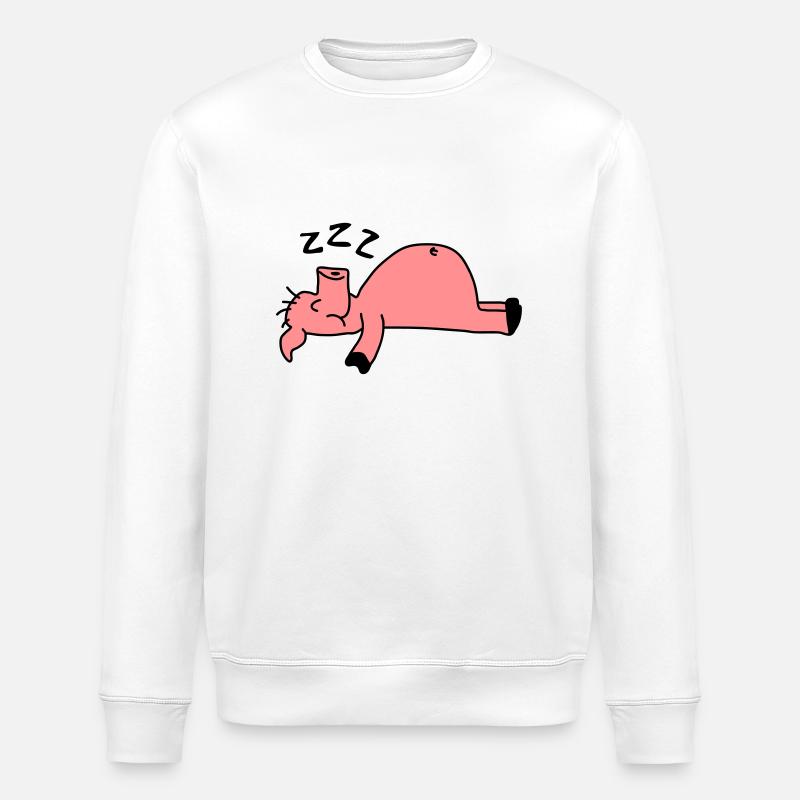 Sleeping Pig - Stanley/Stella ROLLER Unisex Organic Sweatshirt - white