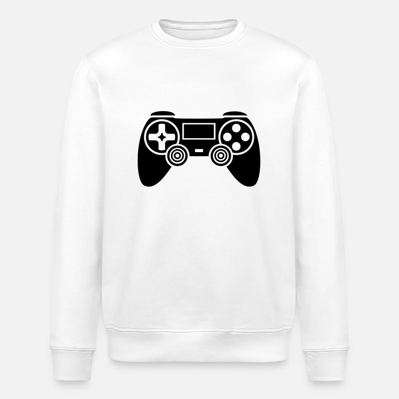 gaming_controller__f1 - Stanley/Stella ROLLER Unisex Organic Sweatshirt - white