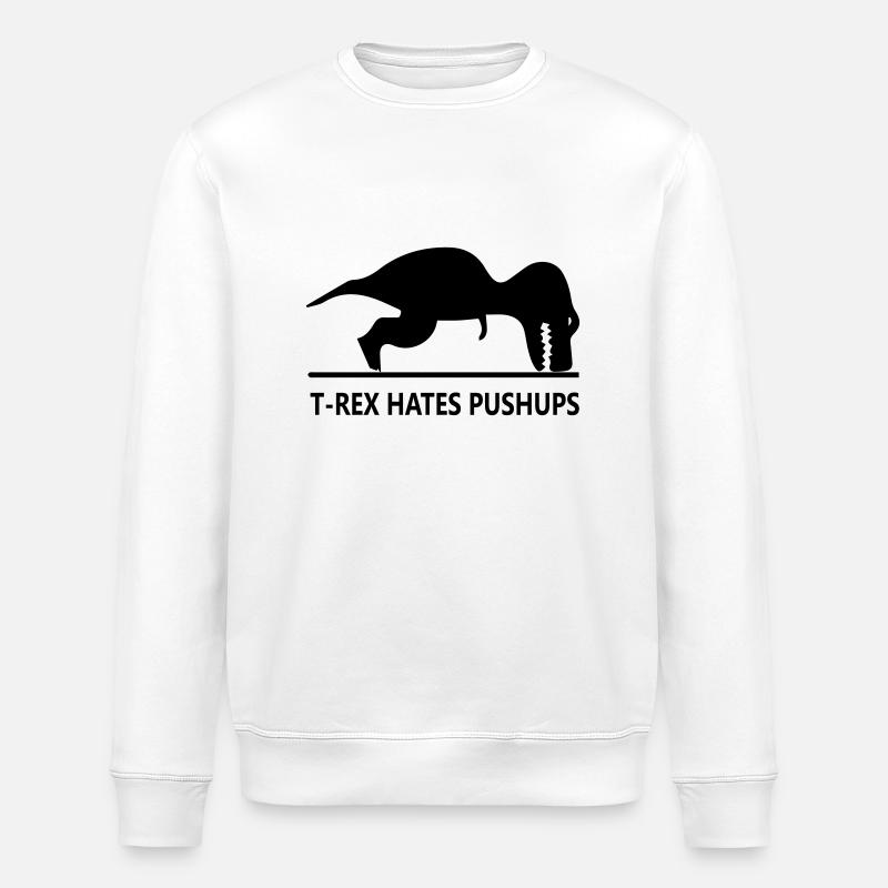 trex_hates_pushups - Stanley/Stella Unisex Bio-Sweatshirt ROLLER - Weiß