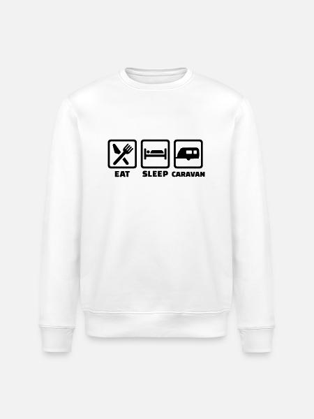 Eat Sleep Caravan - Sweat bio ROLLER Stanley/Stella Unisexe - blanc