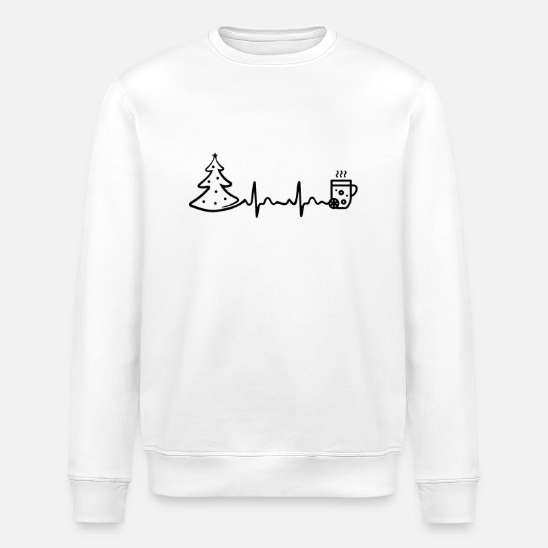Vin chaud de Noël Heartbeat - Sweat bio ROLLER Stanley/Stella Unisexe - blanc