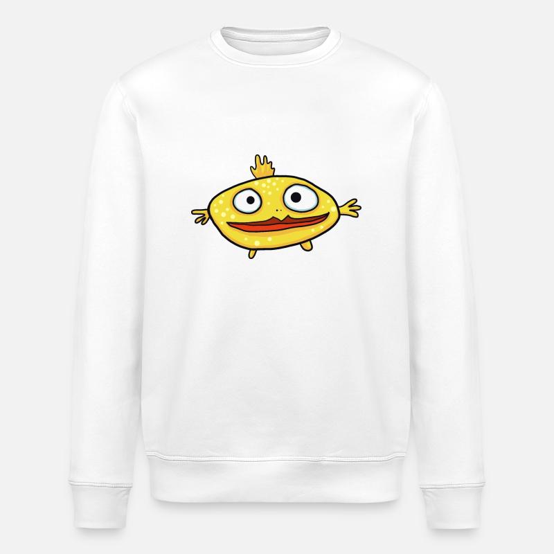 Drôle de poisson jaune - Sweat bio ROLLER Stanley/Stella Unisexe - blanc