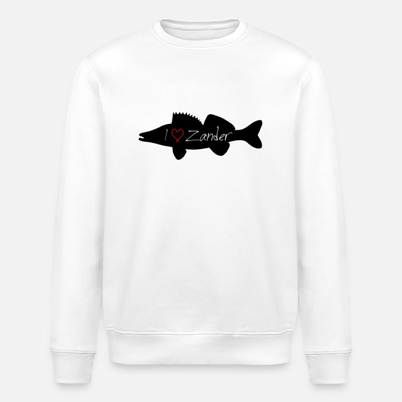 I Love Zander schwarz - Stanley/Stella Unisex Bio-Sweatshirt ROLLER - Weiß