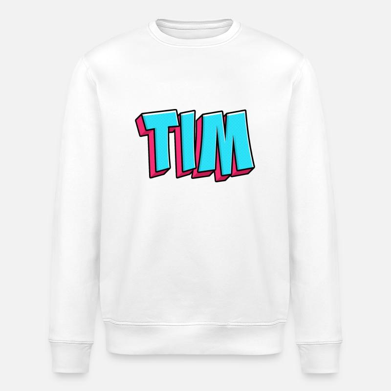 Name Image: Tim - Stanley/Stella ROLLER Unisex Organic Sweatshirt - white