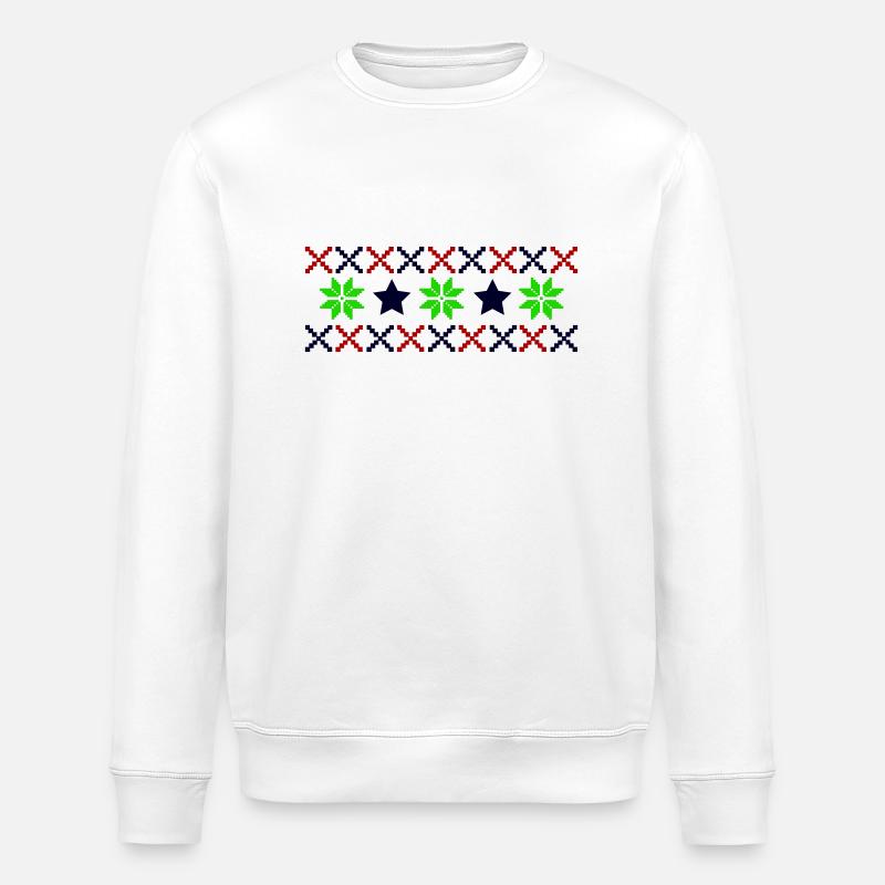 winter norwegen muster - Stanley/Stella Unisex Bio-Sweatshirt ROLLER - Weiß