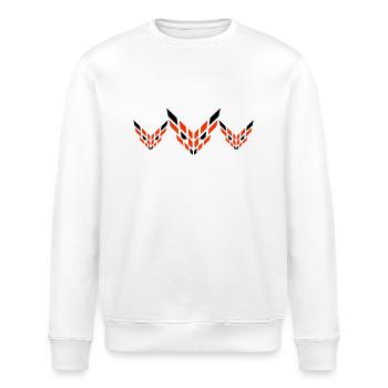 3 Füchse Abstraktes Logo Böser Blick Freunde Team - Stanley/Stella Unisex Bio-Sweatshirt ROLLER - Weiß - Vorne - Nik (191cm)