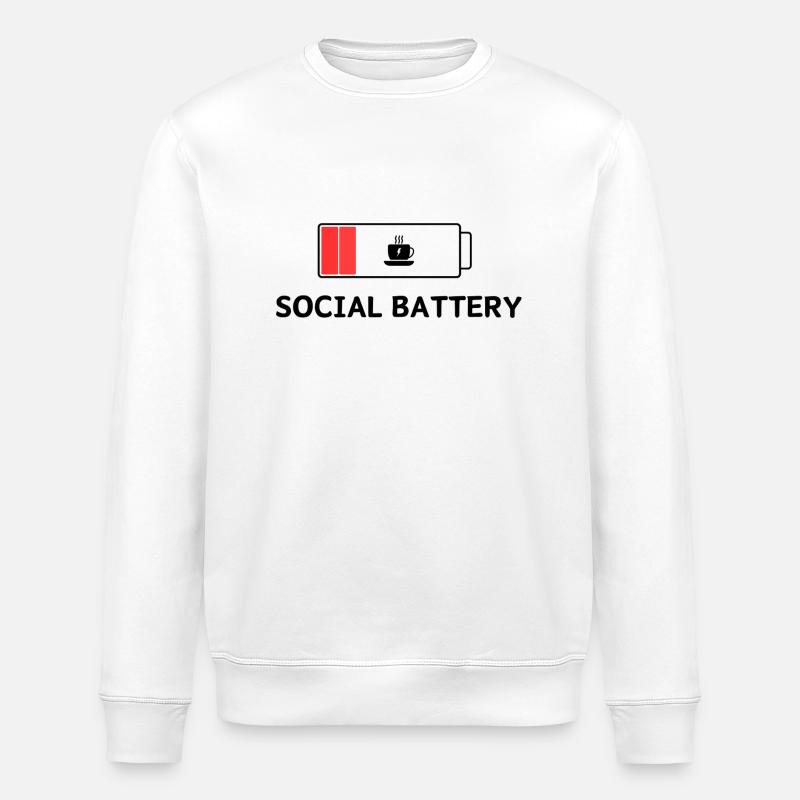 Social Battery - Stanley/Stella Unisex Bio-Sweatshirt ROLLER - Weiß