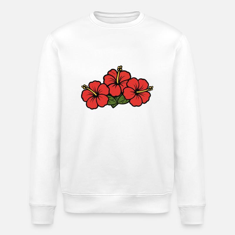 hibiskus flowers - Stanley/Stella Unisex Bio-Sweatshirt ROLLER - Weiß