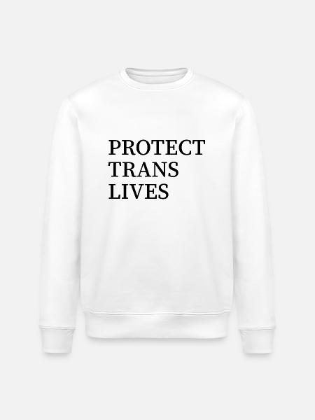 Protect trans lives - Stanley/Stella ROLLER Unisex Organic Sweatshirt - white