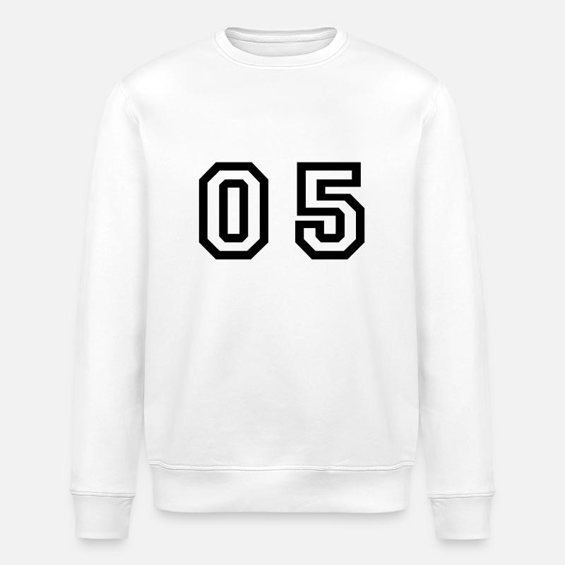 number - 05 - zero five - Stanley/Stella ROLLER Unisex Organic Sweatshirt - white