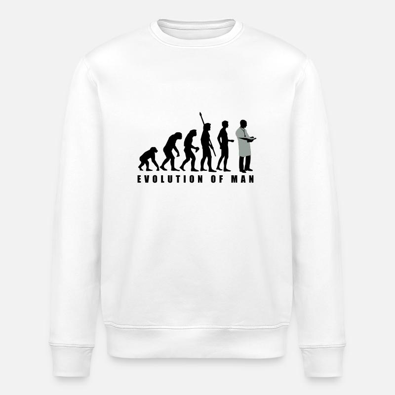 evolution_arzt_2c - Stanley/Stella ROLLER Unisex Organic Sweatshirt - white