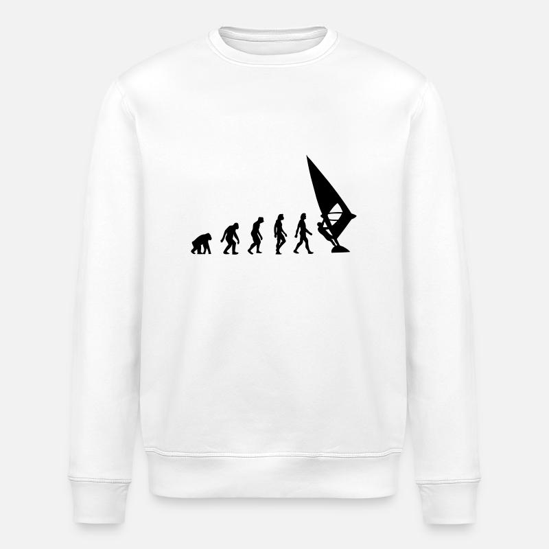 The Evolution of Windsurfing - Stanley/Stella ROLLER Unisex Organic Sweatshirt - white