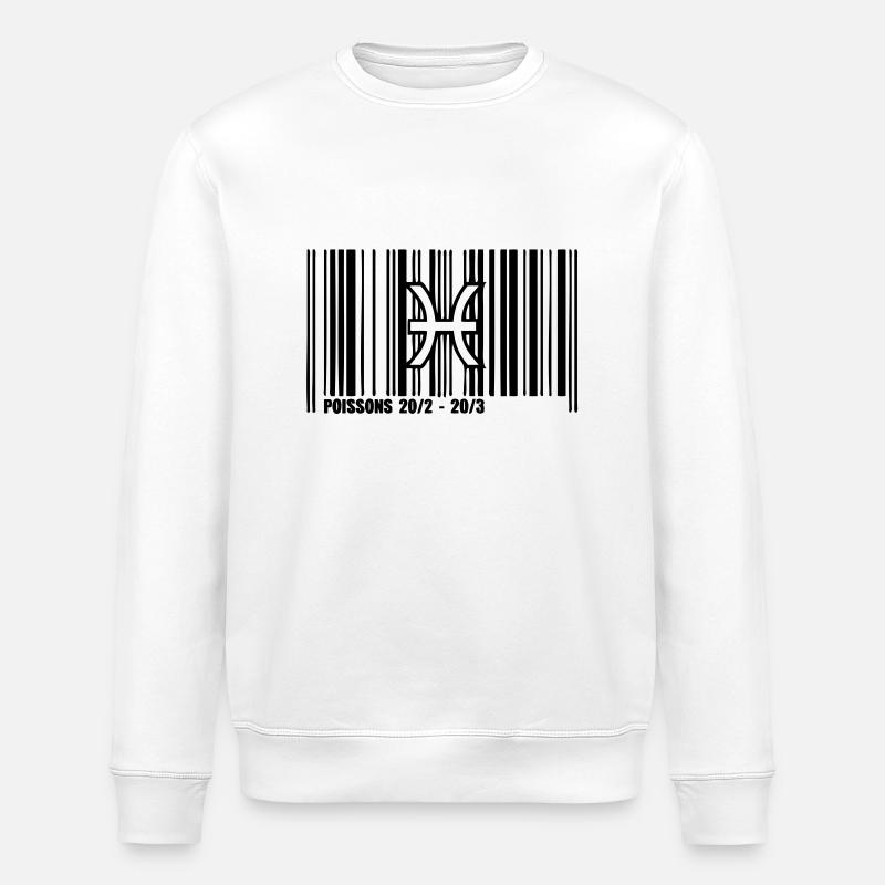 poissons signe astrologique code barre - Sweat bio ROLLER Stanley/Stella Unisexe - blanc