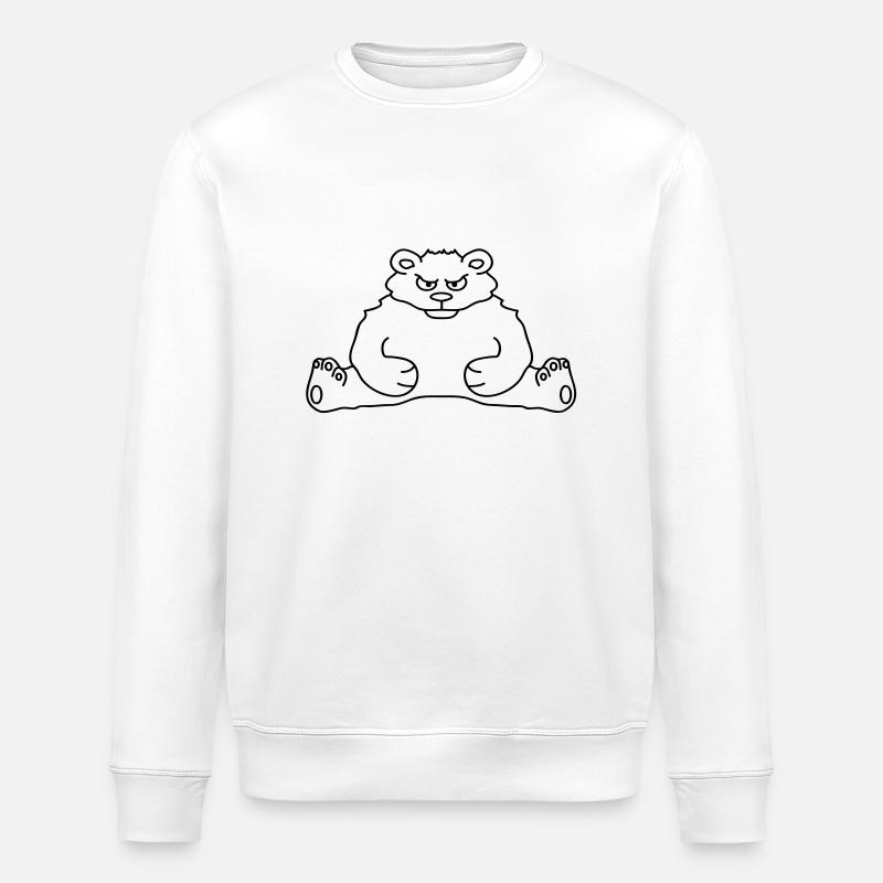 sitting_angry_bear - Stanley/Stella Unisex Bio-Sweatshirt ROLLER - Weiß