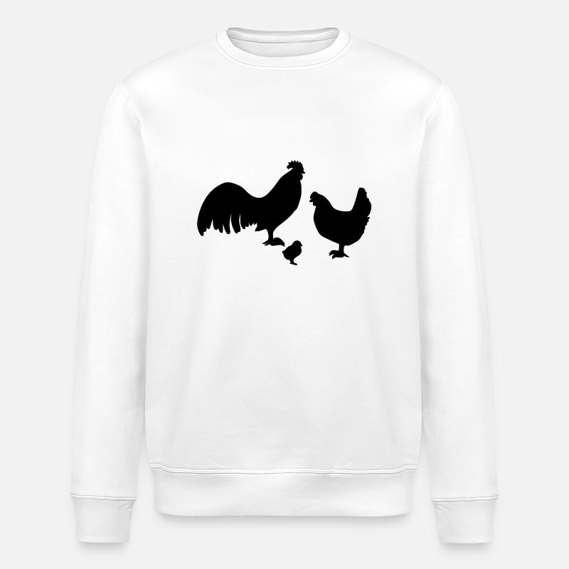 Chicken - Stanley/Stella ROLLER Unisex Organic Sweatshirt - white