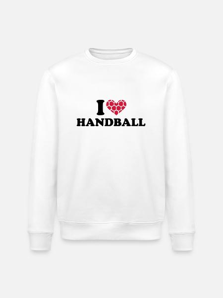 I Love Handball - Stanley/Stella ROLLER Unisex Organic Sweatshirt - white
