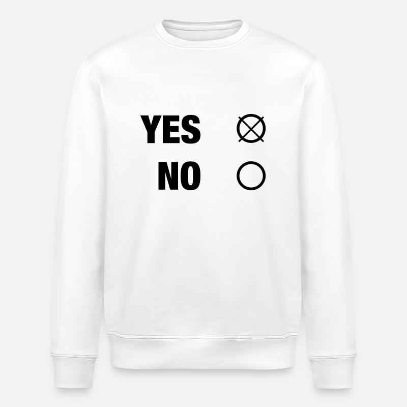 YES NO - Stanley/Stella ROLLER Unisex Organic Sweatshirt - white